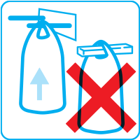 N’utiliser que des fourches rondes ou à bords arrondis pour éviter le cisaillement des anses des sacs.